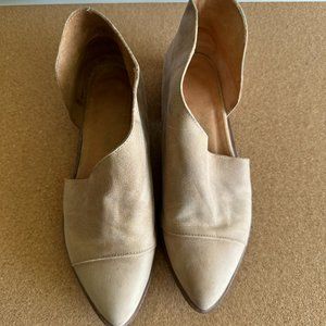 Free People Royale Flat Cream/Gray Leather Cutout Bootie